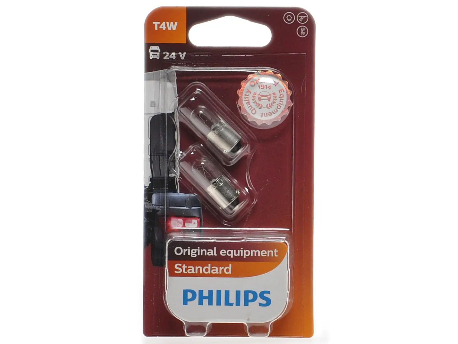 PHILIPS Standard T4W, 24V, 4W, weiss, duo