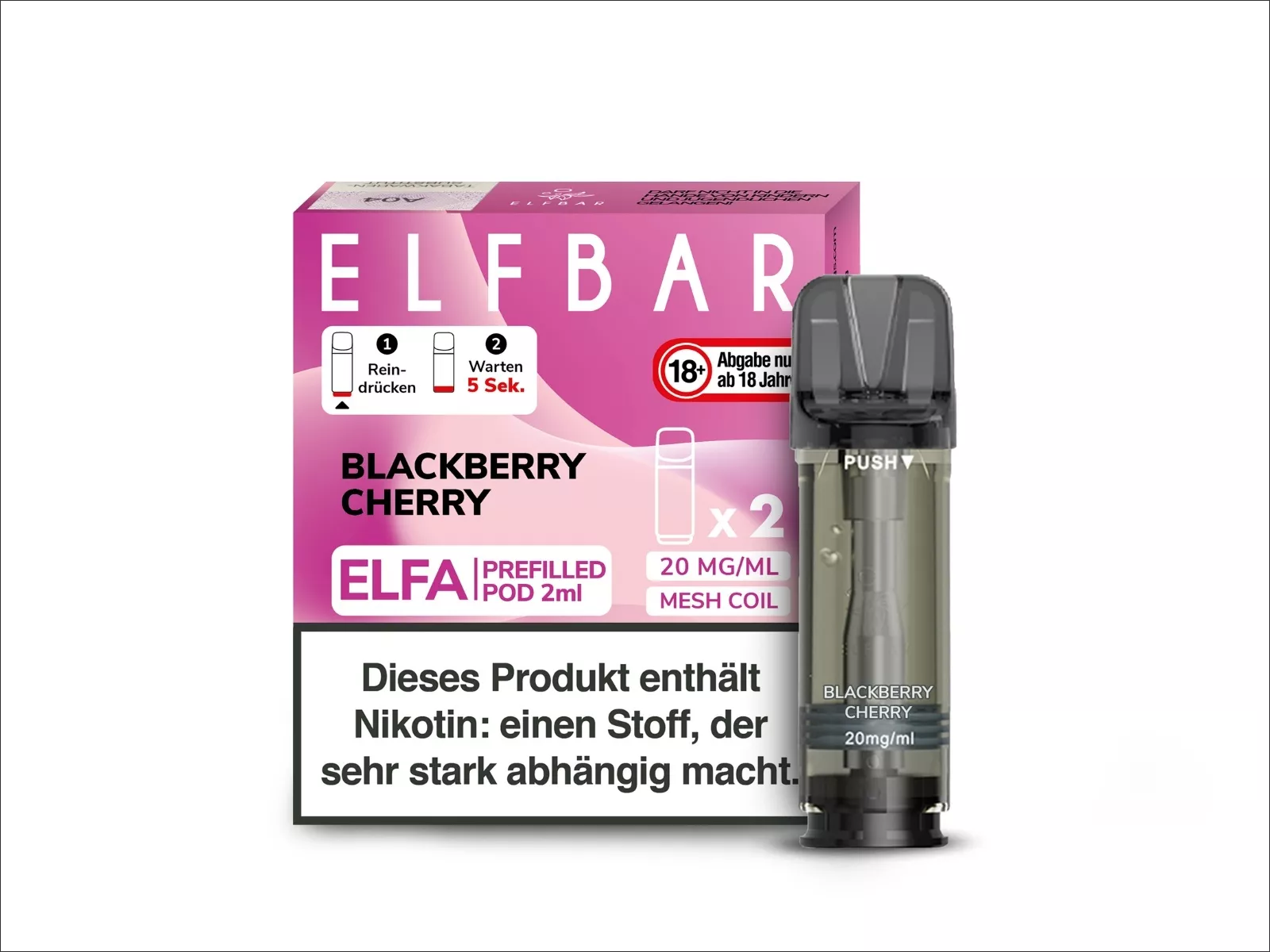 ELFBAR Elfa Pod, 20mg/ml Blackberry Cherry VE10