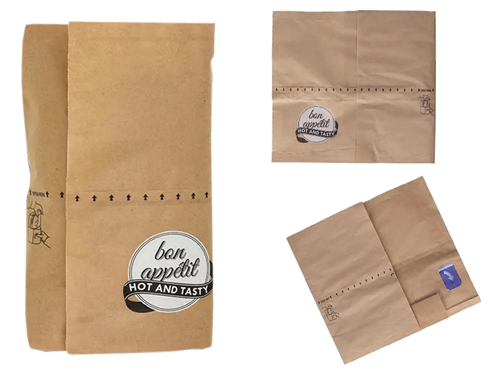Snackbeutel Kraft-PET, 215x75x130mm, Karton=500Stk