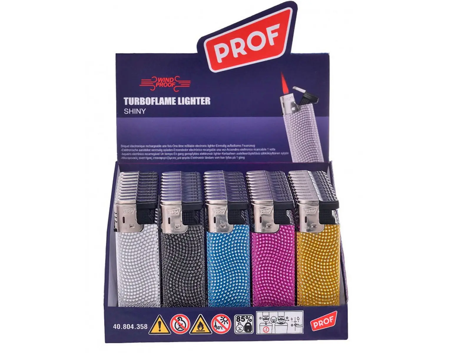 PROF Feuerzeug glitzer Slidecap Turbo, Disp. x50