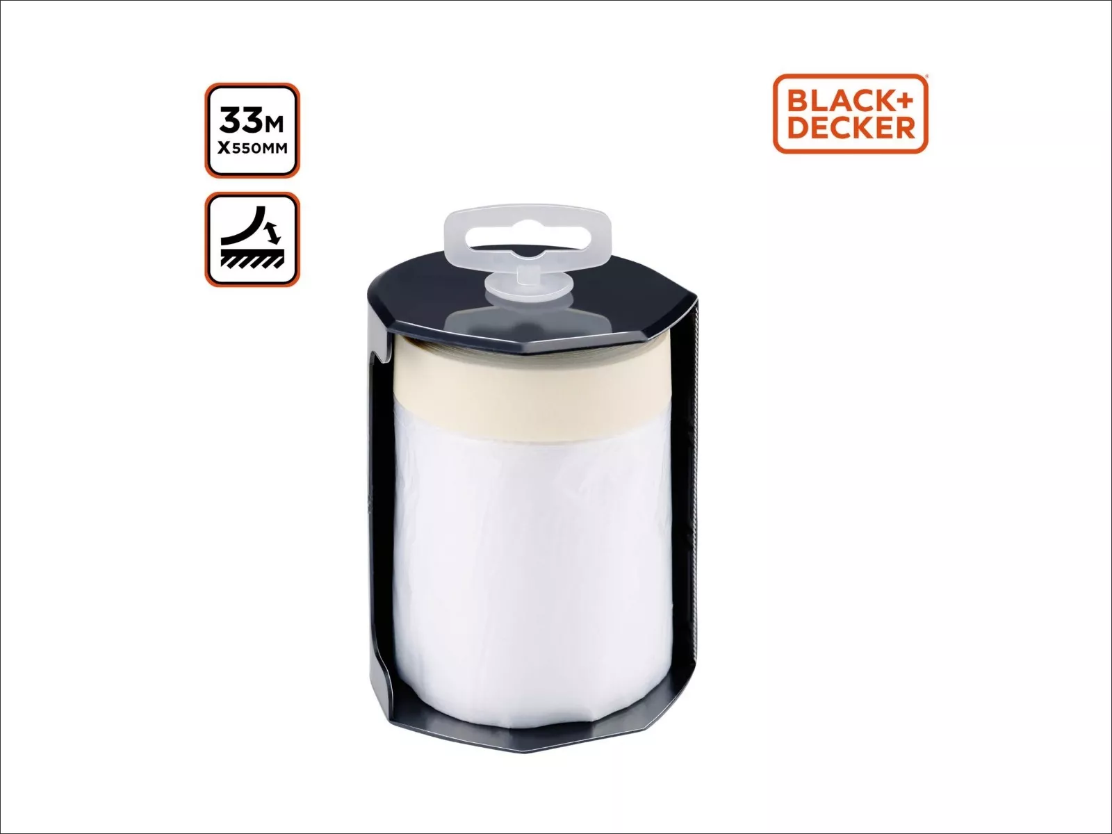 Abdeckband mit Folie 33m Rolle