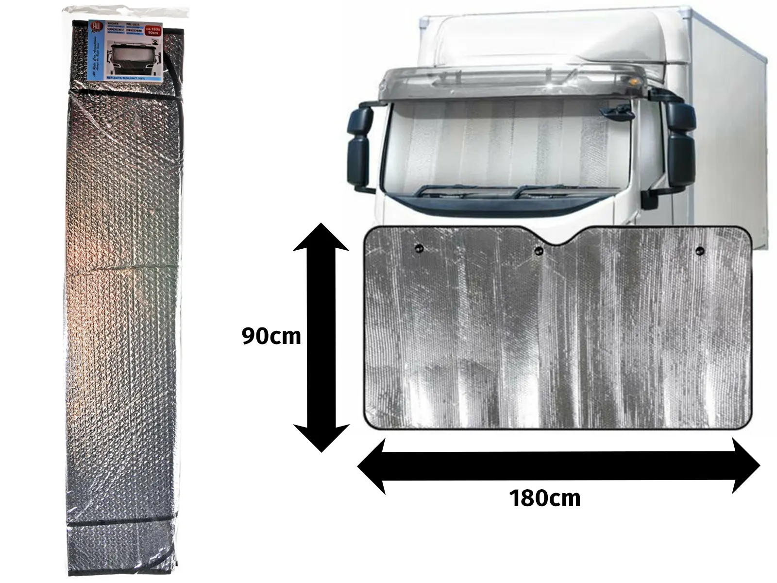 ALL Ride Sonnenschutz Frontscheibe LKW, 180x90cm