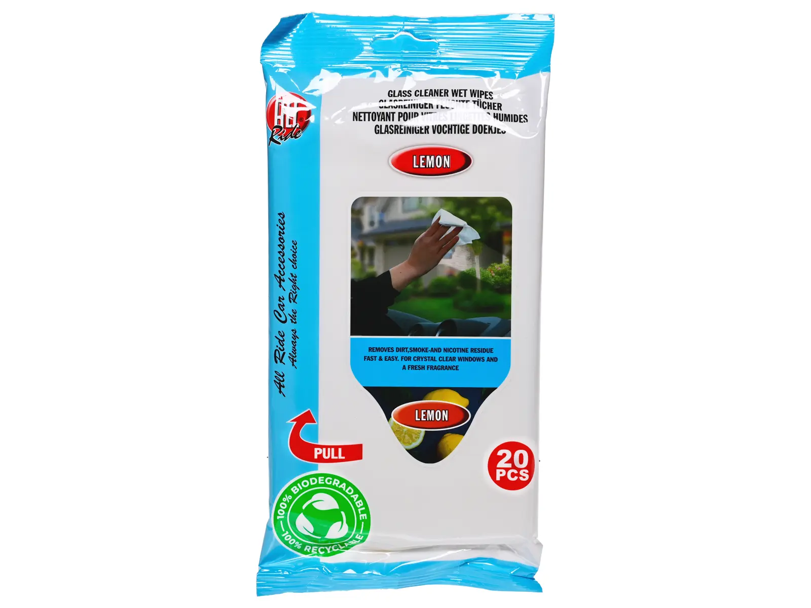 Glasreinigungstuch, feucht, Lemon 20erPack VE12